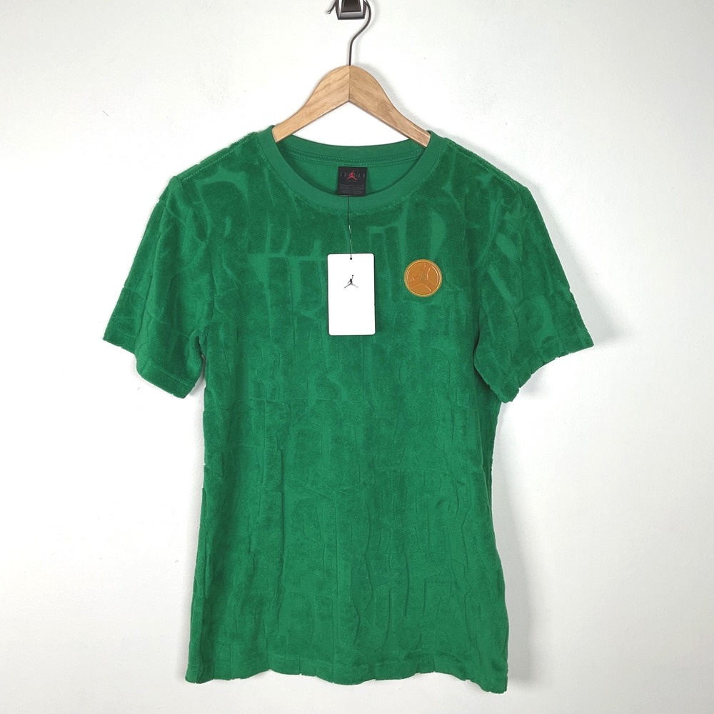 Jordan Jumpman Kids Pine Green Towel Texture T-Shirt Top L NEW